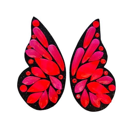 Botánica Mariposa roja y rosa L